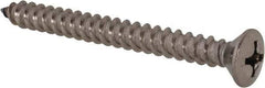 Value Collection - #14 Oval Head Phillips Sheet Metal Screw - Stainless Steel, 2-1/2" OAL, Grade 18-8 - USA Tool & Supply