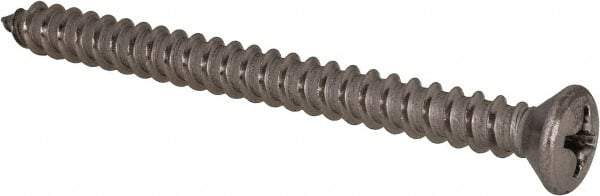 Value Collection - #14 Oval Head Phillips Sheet Metal Screw - Stainless Steel, 3" OAL, Grade 18-8 - USA Tool & Supply