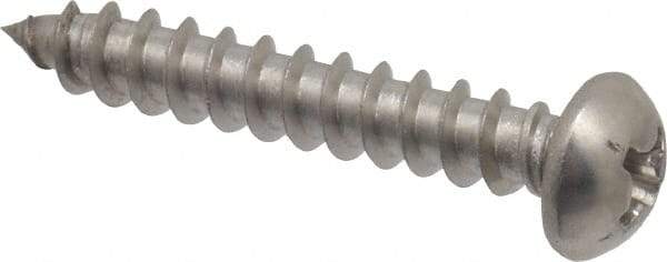 Value Collection - #8 Round Head Phillips Sheet Metal Screw - Stainless Steel, 1" Length Under Head, Grade 18-8 - USA Tool & Supply