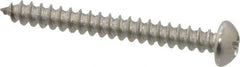Value Collection - #8 Round Head Phillips Sheet Metal Screw - Stainless Steel, 1-1/2" Length Under Head, Grade 18-8 - USA Tool & Supply