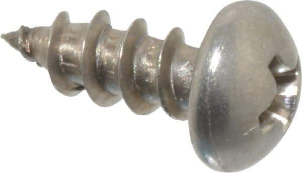 Value Collection - #10 Round Head Phillips Sheet Metal Screw - Stainless Steel, 1/2" Length Under Head, Grade 18-8 - USA Tool & Supply