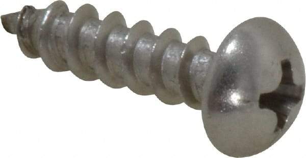 Value Collection - #10 Round Head Phillips Sheet Metal Screw - Stainless Steel, 3/4" Length Under Head, Grade 18-8 - USA Tool & Supply