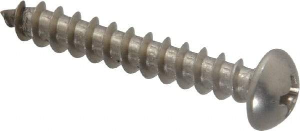 Value Collection - #10 Round Head Phillips Sheet Metal Screw - Stainless Steel, 1-1/4" Length Under Head, Grade 18-8 - USA Tool & Supply