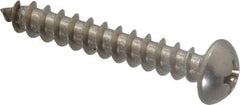 Value Collection - #10 Round Head Phillips Sheet Metal Screw - Stainless Steel, 1-1/4" Length Under Head, Grade 18-8 - USA Tool & Supply