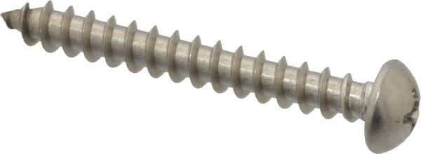 Value Collection - #10 Round Head Phillips Sheet Metal Screw - Stainless Steel, 1-1/2" Length Under Head, Grade 18-8 - USA Tool & Supply