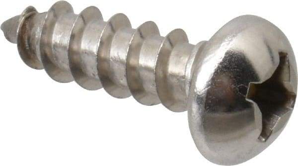 Value Collection - #12 Round Head Phillips Sheet Metal Screw - Stainless Steel, 3/4" Length Under Head, Grade 18-8 - USA Tool & Supply