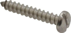 Value Collection - #8 Pan Head Slotted Sheet Metal Screw - Stainless Steel, 1" Length Under Head, Grade 18-8 - USA Tool & Supply