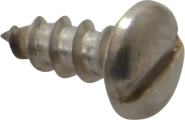 Value Collection - #10 Pan Head Slotted Sheet Metal Screw - Stainless Steel, 1/2" Length Under Head, Grade 18-8 - USA Tool & Supply