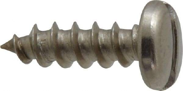 Value Collection - #10 Pan Head Slotted Sheet Metal Screw - Stainless Steel, 5/8" Length Under Head, Grade 18-8 - USA Tool & Supply