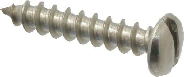 Value Collection - #10 Pan Head Slotted Sheet Metal Screw - Stainless Steel, 1" Length Under Head, Grade 18-8 - USA Tool & Supply