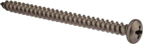 Value Collection - #10 Pan Head Phillips Sheet Metal Screw - Stainless Steel, 2-1/2" Length Under Head, Grade 18-8 - USA Tool & Supply