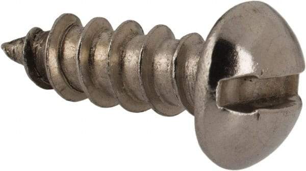 Value Collection - #8 Round Head Slotted Sheet Metal Screw - Stainless Steel, 1/2" Length Under Head, Grade 18-8 - USA Tool & Supply