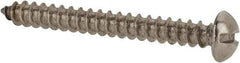 Value Collection - #8 Round Head Slotted Sheet Metal Screw - Stainless Steel, 1-1/2" Length Under Head, Grade 18-8 - USA Tool & Supply