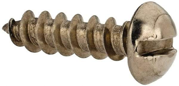 Value Collection - #10 Round Head Slotted Sheet Metal Screw - Stainless Steel, 3/4" Length Under Head, Grade 18-8 - USA Tool & Supply