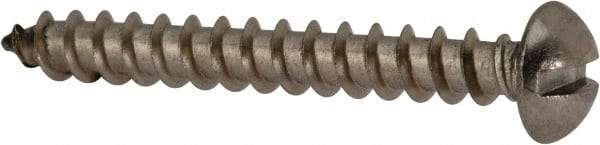 Value Collection - #10 Round Head Slotted Sheet Metal Screw - Stainless Steel, 1-1/2" Length Under Head, Grade 18-8 - USA Tool & Supply
