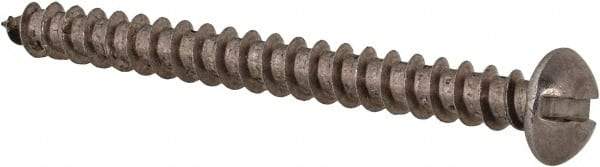 Value Collection - #10 Round Head Slotted Sheet Metal Screw - Stainless Steel, 2" Length Under Head, Grade 18-8 - USA Tool & Supply