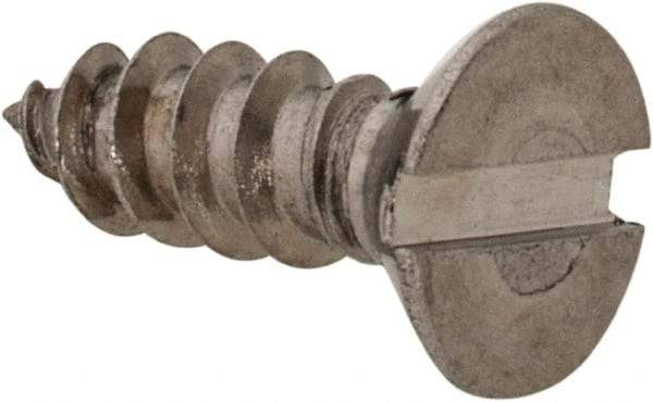 Value Collection - #4 Flat Head Slotted Sheet Metal Screw - Stainless Steel, 3/8" OAL, Grade 18-8 - USA Tool & Supply