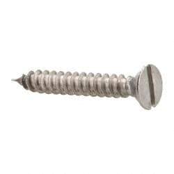 Value Collection - #4 Flat Head Slotted Sheet Metal Screw - Stainless Steel, 3/4" OAL, Grade 18-8 - USA Tool & Supply