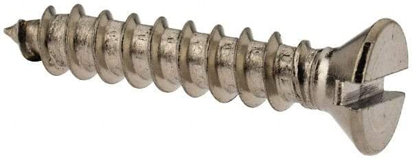 Value Collection - #6 Flat Head Slotted Sheet Metal Screw - Stainless Steel, 3/4" OAL, Grade 18-8 - USA Tool & Supply