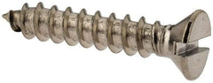Value Collection - #6 Flat Head Slotted Sheet Metal Screw - Stainless Steel, 3/4" OAL, Grade 18-8 - USA Tool & Supply