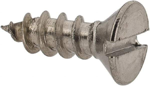 Value Collection - #8 Flat Head Slotted Sheet Metal Screw - Stainless Steel, 1/2" OAL, Grade 18-8 - USA Tool & Supply