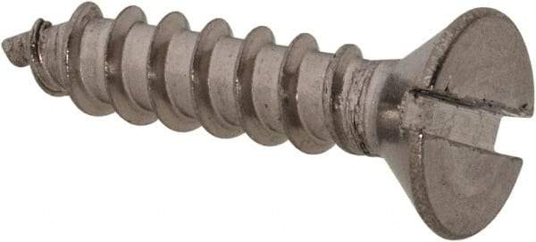 Value Collection - #8 Flat Head Slotted Sheet Metal Screw - Stainless Steel, 3/4" OAL, Grade 18-8 - USA Tool & Supply