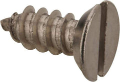 Value Collection - #10 Flat Head Slotted Sheet Metal Screw - Stainless Steel, 1/2" OAL, Grade 18-8 - USA Tool & Supply