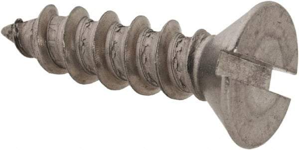 Value Collection - #10 Flat Head Slotted Sheet Metal Screw - Stainless Steel, 3/4" OAL, Grade 18-8 - USA Tool & Supply