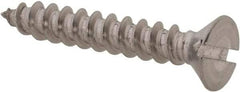 Value Collection - #10 Flat Head Slotted Sheet Metal Screw - Stainless Steel, 1-1/4" OAL, Grade 18-8 - USA Tool & Supply