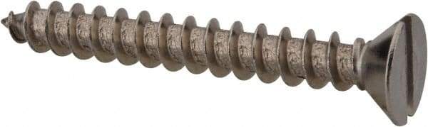 Value Collection - #10 Flat Head Slotted Sheet Metal Screw - Stainless Steel, 1-1/2" OAL, Grade 18-8 - USA Tool & Supply