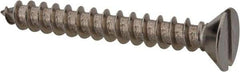 Value Collection - #10 Flat Head Slotted Sheet Metal Screw - Stainless Steel, 1-1/2" OAL, Grade 18-8 - USA Tool & Supply