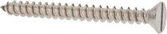 Value Collection - #10 Flat Head Slotted Sheet Metal Screw - Stainless Steel, 2" OAL, Grade 18-8 - USA Tool & Supply