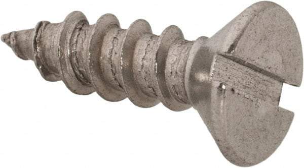 Value Collection - #12 Flat Head Slotted Sheet Metal Screw - Stainless Steel, 3/4" OAL, Grade 18-8 - USA Tool & Supply