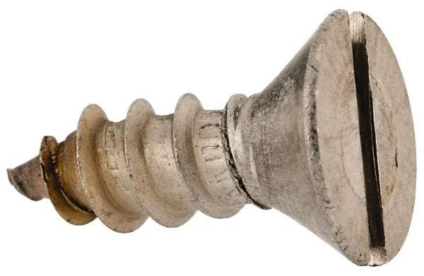 Value Collection - #14 Flat Head Slotted Sheet Metal Screw - Stainless Steel, 3/4" OAL, Grade 18-8 - USA Tool & Supply