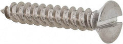 Value Collection - #14 Flat Head Slotted Sheet Metal Screw - Stainless Steel, 1-1/2" OAL, Grade 18-8 - USA Tool & Supply