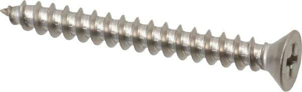 Value Collection - #10 Flat Head Phillips Sheet Metal Screw - Stainless Steel, 1-3/4" OAL, Grade 18-8 - USA Tool & Supply