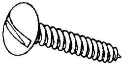 Value Collection - #10 Truss Head Slotted Sheet Metal Screw - Stainless Steel, 2" Length Under Head, Grade 18-8 - USA Tool & Supply