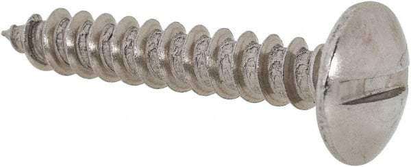 Value Collection - #8 Truss Head Slotted Sheet Metal Screw - Stainless Steel, 1" Length Under Head, Grade 18-8 - USA Tool & Supply