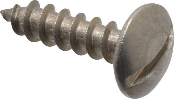 Value Collection - #10 Truss Head Slotted Sheet Metal Screw - Stainless Steel, 3/4" Length Under Head, Grade 18-8 - USA Tool & Supply