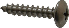 Value Collection - #10 Truss Head Slotted Sheet Metal Screw - Stainless Steel, 1" Length Under Head, Grade 18-8 - USA Tool & Supply