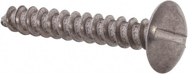 Value Collection - #10 Truss Head Slotted Sheet Metal Screw - Stainless Steel, 1-1/2" Length Under Head, Grade 18-8 - USA Tool & Supply