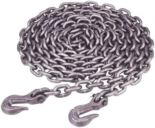 Peerless Chain - 20 Ft. Long, 5400 Lbs. Load Capacity, Carbon Steel Tie Down Chain - 43 Grade, 1.33 Inch Inside Long x 0.569 Inch Inside Wide - USA Tool & Supply