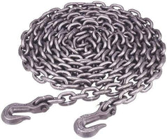 Campbell - 3/8" Welded Tie Down Chain - 6,600 Lb Capacity, Grade 70, 20' Long, Carbon Steel, Yellow Dichromate Zinc Finish - USA Tool & Supply