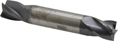 SGS - 1/2", 5/8" LOC, 1/2" Shank Diam, 3" OAL, 4 Flute, Solid Carbide Square End Mill - Double End, AlTiN Finish, Spiral Flute, 30° Helix, Centercutting, Right Hand Cut, Right Hand Flute, Series 14 - USA Tool & Supply