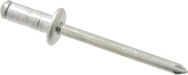 RivetKing - Size 62-64 Dome Head Aluminum Multi Grip Blind Rivet - Steel Mandrel, 0.062" to 1/4" Grip, 3/8" Head Diam, 0.192" to 0.196" Hole Diam, 0.519" Length Under Head, 3/16" Body Diam - USA Tool & Supply