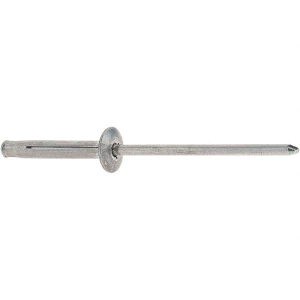 RivetKing - Dome Head Aluminum Plus Blind Rivet - Aluminum Mandrel, 1/8" to 3/8" Grip, 0.312" Head Diam, 0.129" to 0.143" Hole Diam, 0.975" Length Under Head, 1/8" Body Diam - USA Tool & Supply