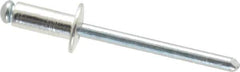 RivetKing - Size 64 Dome Head Aluminum Open End Blind Rivet - Steel Mandrel, 0.188" to 1/4" Grip, 3/8" Head Diam, 0.192" to 0.196" Hole Diam, 0.45" Length Under Head, 3/16" Body Diam - USA Tool & Supply