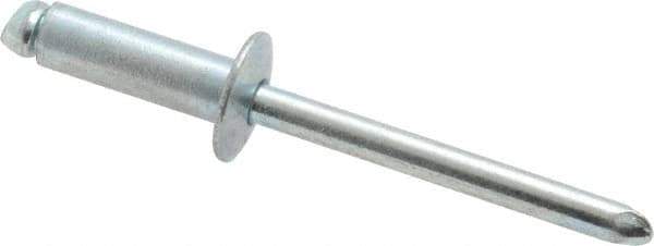 RivetKing - Size 66 Dome Head Steel Open End Blind Rivet - Steel Mandrel, 0.251" to 3/8" Grip, 3/8" Head Diam, 0.192" to 0.196" Hole Diam, 0.575" Length Under Head, 3/16" Body Diam - USA Tool & Supply