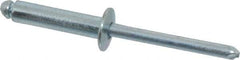 RivetKing - Size 610 Dome Head Steel Open End Blind Rivet - Steel Mandrel, 0.501" to 5/8" Grip, 3/8" Head Diam, 0.192" to 0.196" Hole Diam, 0.825" Length Under Head, 3/16" Body Diam - USA Tool & Supply