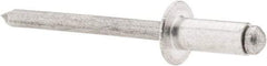 RivetKing - Size 64 Dome Head Aluminum Open End Blind Rivet - Aluminum Mandrel, 0.188" to 1/4" Grip, 3/8" Head Diam, 0.192" to 0.198" Hole Diam, 0.45" Length Under Head, 3/16" Body Diam - USA Tool & Supply